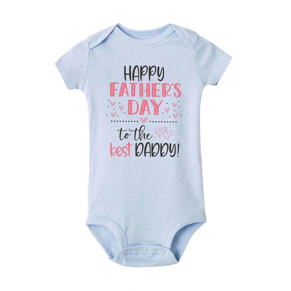 Happy Father’s Day Baby Romper – “Best Daddy” Printed Newborn Bodysuit for Boys & Girls