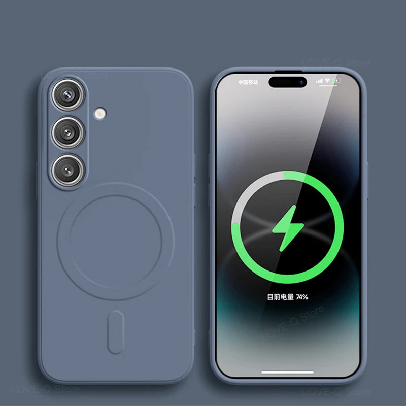Luxury Magnetic Silicone Case for Samsung Galaxy S25 / S26 Ultra