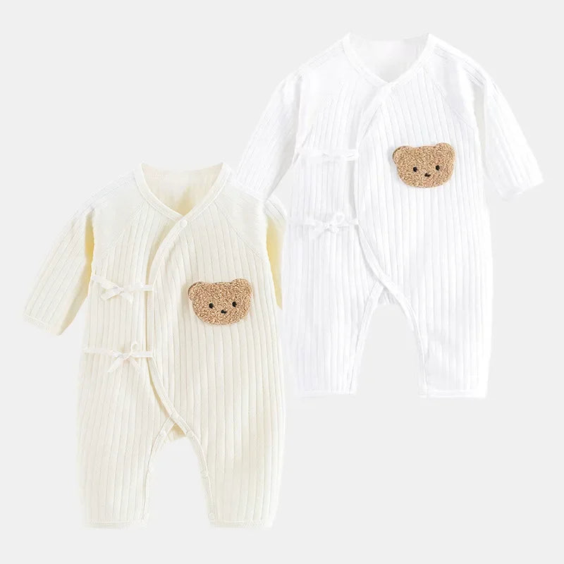 Bear Newborn Baby Romper with Hat – Soft Cotton One-Piece Outfit for Boys & Girls