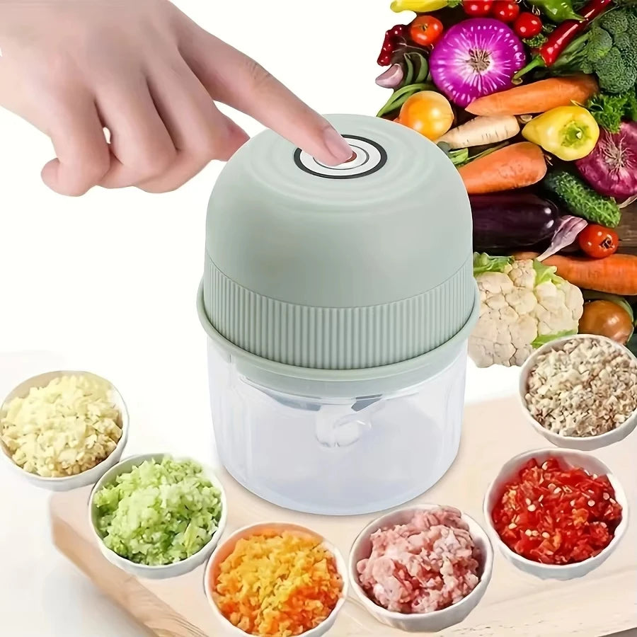 Compact Electric Garlic Grinder – 260ml Mini Food Chopper with One-Touch Control, Stainless Steel Blades for Garlic, Onion, Meat & Vegetables, Elegant & Easy-Clean Kitchen Essential.