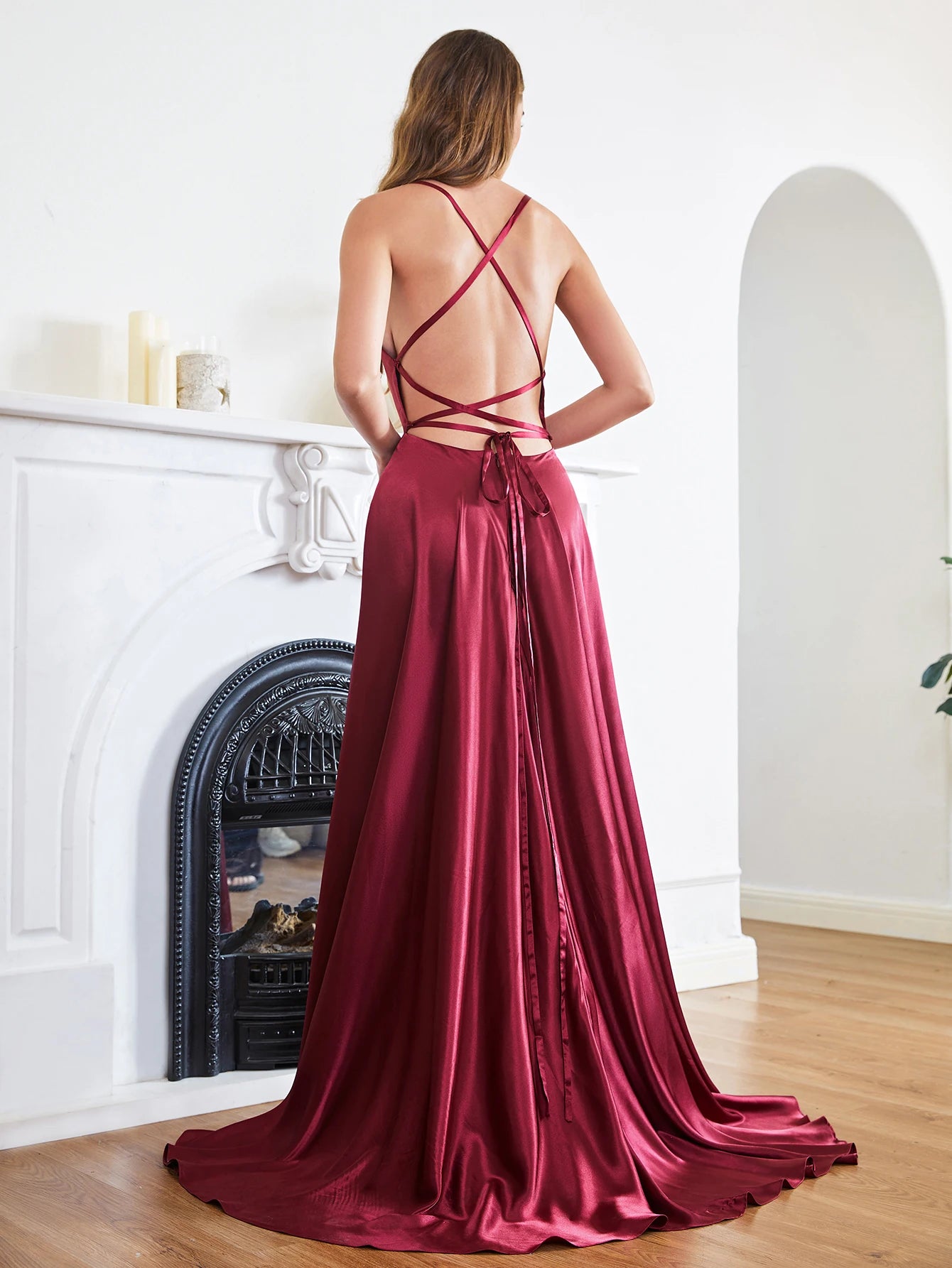 Elevate your evening style with the chic satin cocktail dress from MisShow. Designed with modern sophistication and feminine elegance, this navy blue midi gown is the perfect choice for cocktail parties, prom nights, formal d