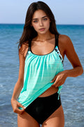 Women’s Printed Tankini Swimwear – Elegant Two-Piece Beach Set