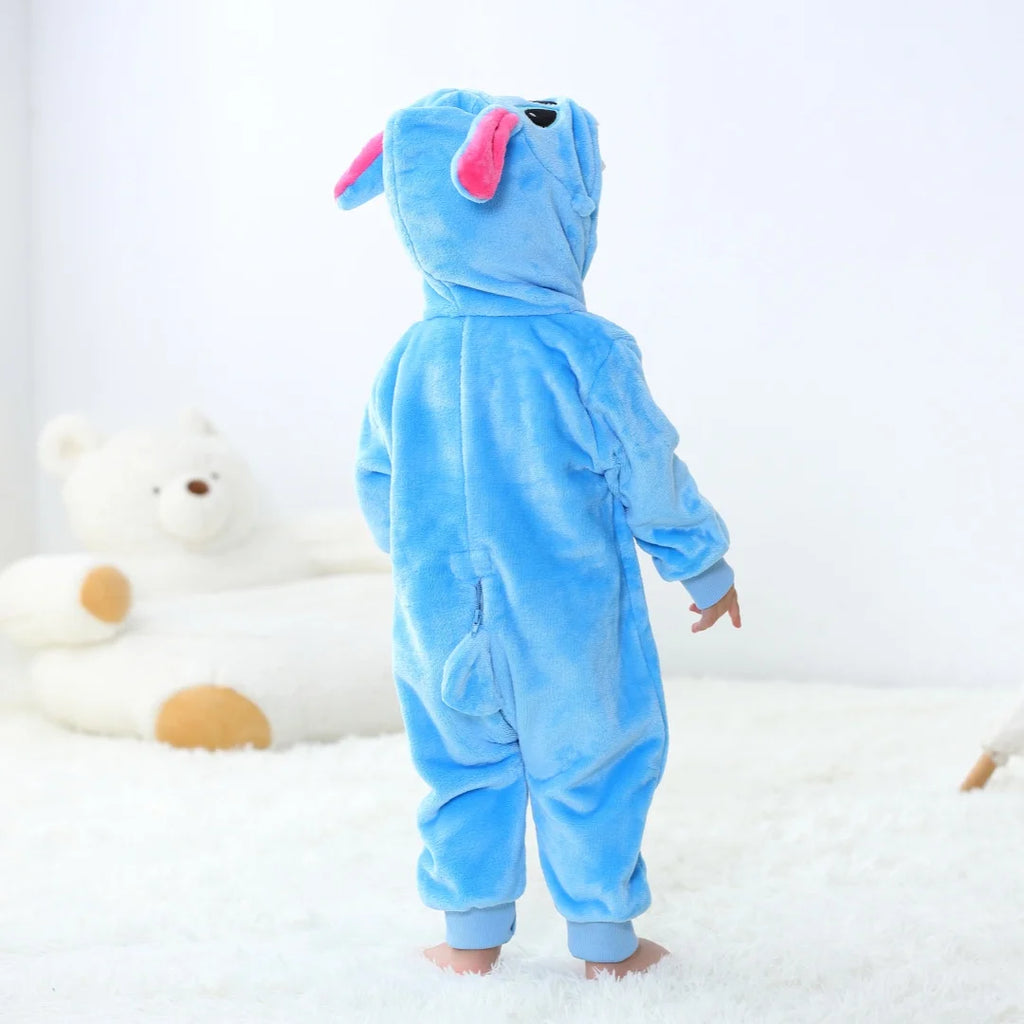 Baby Kigurumi Stitch Cartoon Romper – Soft Animal Jumpsuit for Infants & Toddlers
