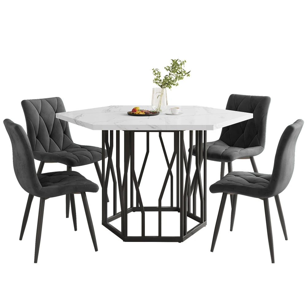 Elegant Kitchen & Dining Room Furniture Set (1 Table + 4 Chairs)