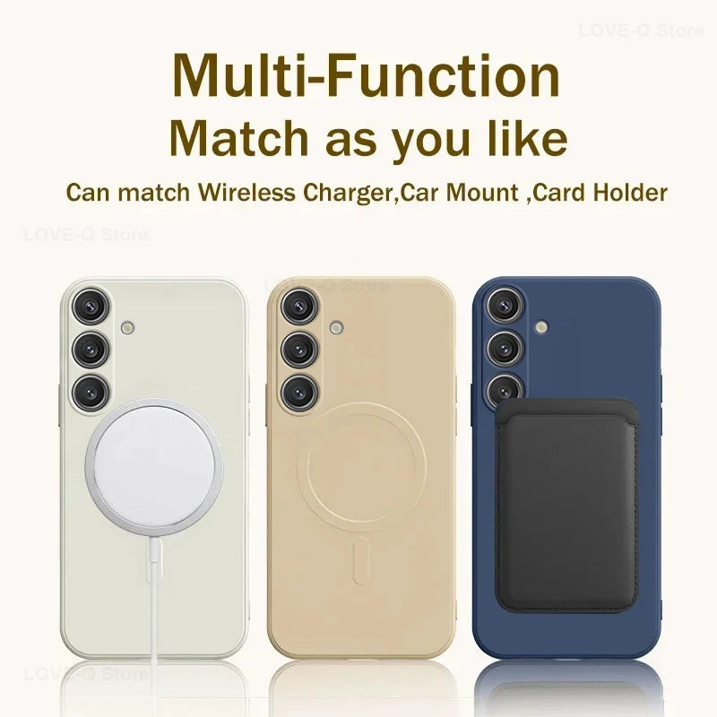 Luxury Magnetic Silicone Case for Samsung Galaxy S25 / S26 Ultra