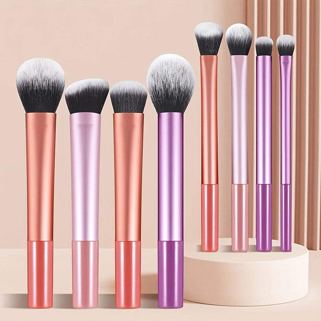 8-Piece Long Tube Makeup Brush Set