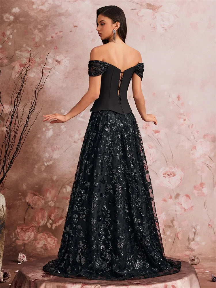 Shine with timeless glamour in this elegant formal evening gown