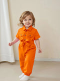 Cute Baby Girl Summer Romper Set – Short Sleeve One-Piece with Matching Belt