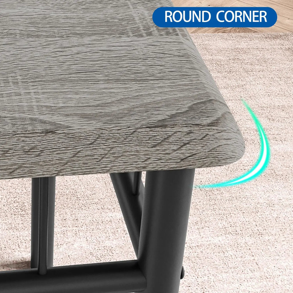 3-Piece Wood Dining Table Set for 2, Compact Square Kitchen Table Set with 2 Upholstered Chairs, Space-Saving Dining Set for Small Dining Rooms, Apartments & Kitchens