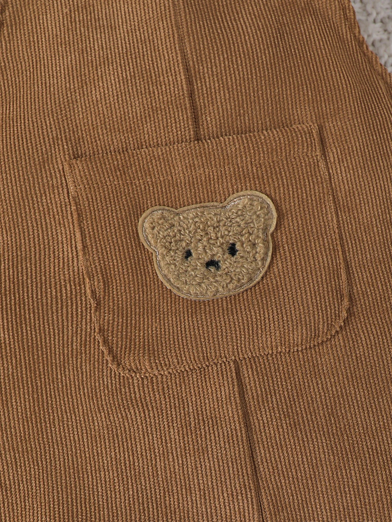 Corduroy Baby Boy Overalls – Cute Bear Pattern Adjustable Bib Pants
