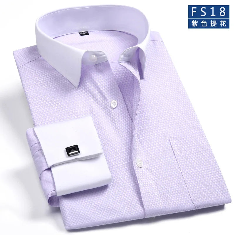 Men’s French Cuff Dress Shirt – Elegant Formal Style