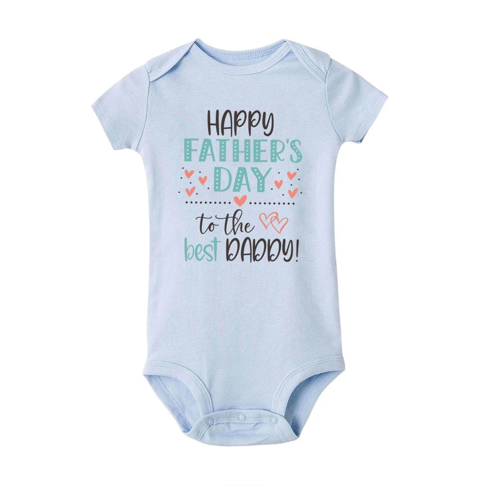 Happy Father’s Day Baby Romper – “Best Daddy” Printed Newborn Bodysuit for Boys & Girls