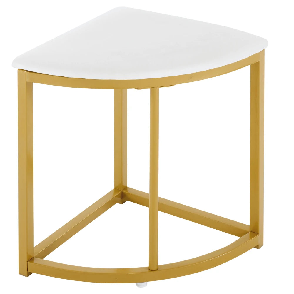 Elegant Dining Set with MDF Tabletop & Gilded Iron Frame