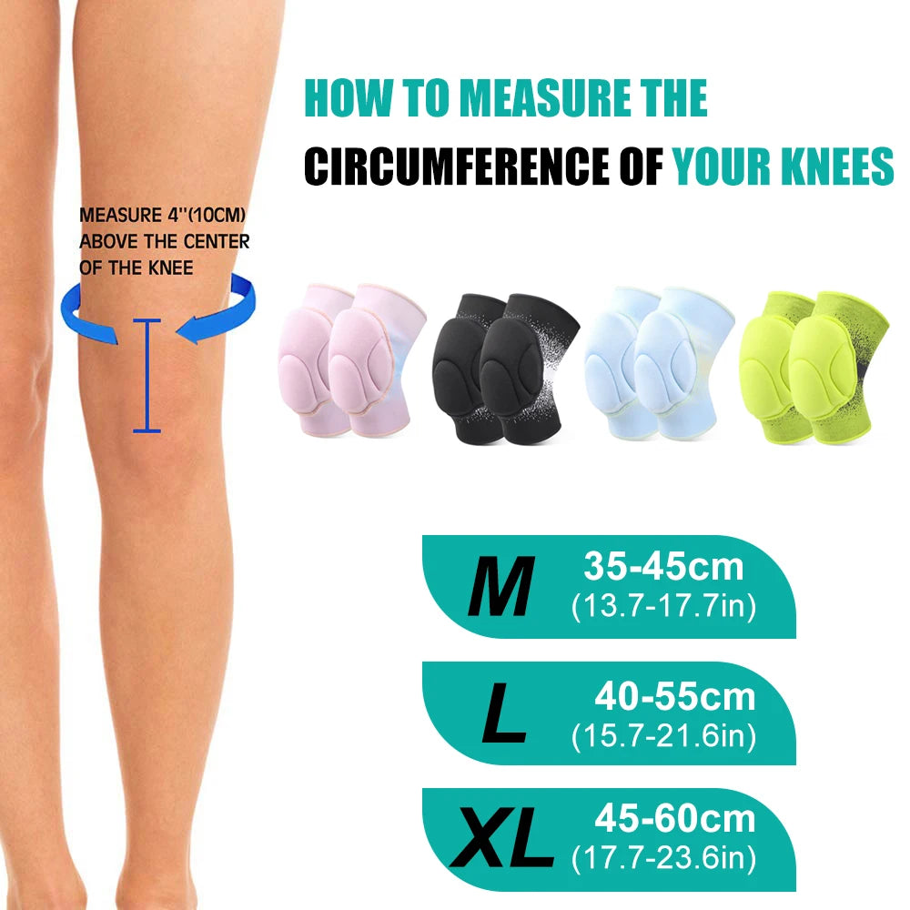 1 Pair Elbow & Knee Protection Pads – Compression Leg Sleeve with Thick Sponge