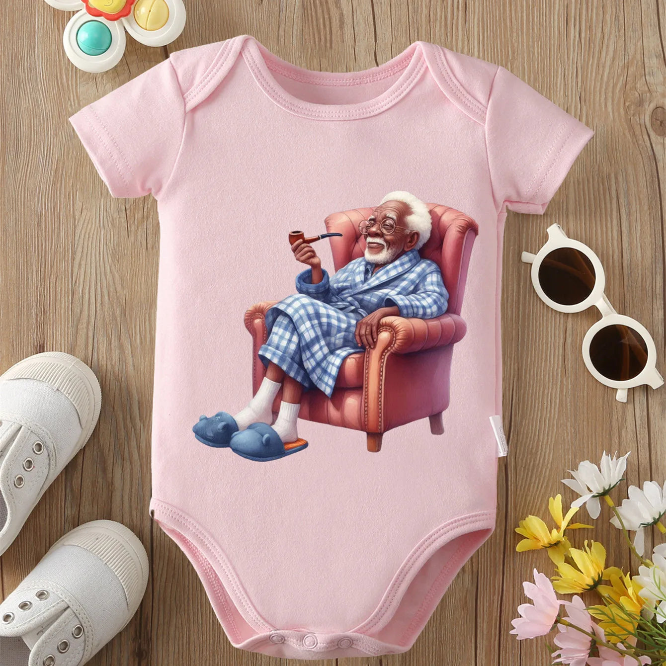 Grandpa Is An Old Naughty Boy” Baby Onesie – 100% Cotton Newborn Bodysuit
