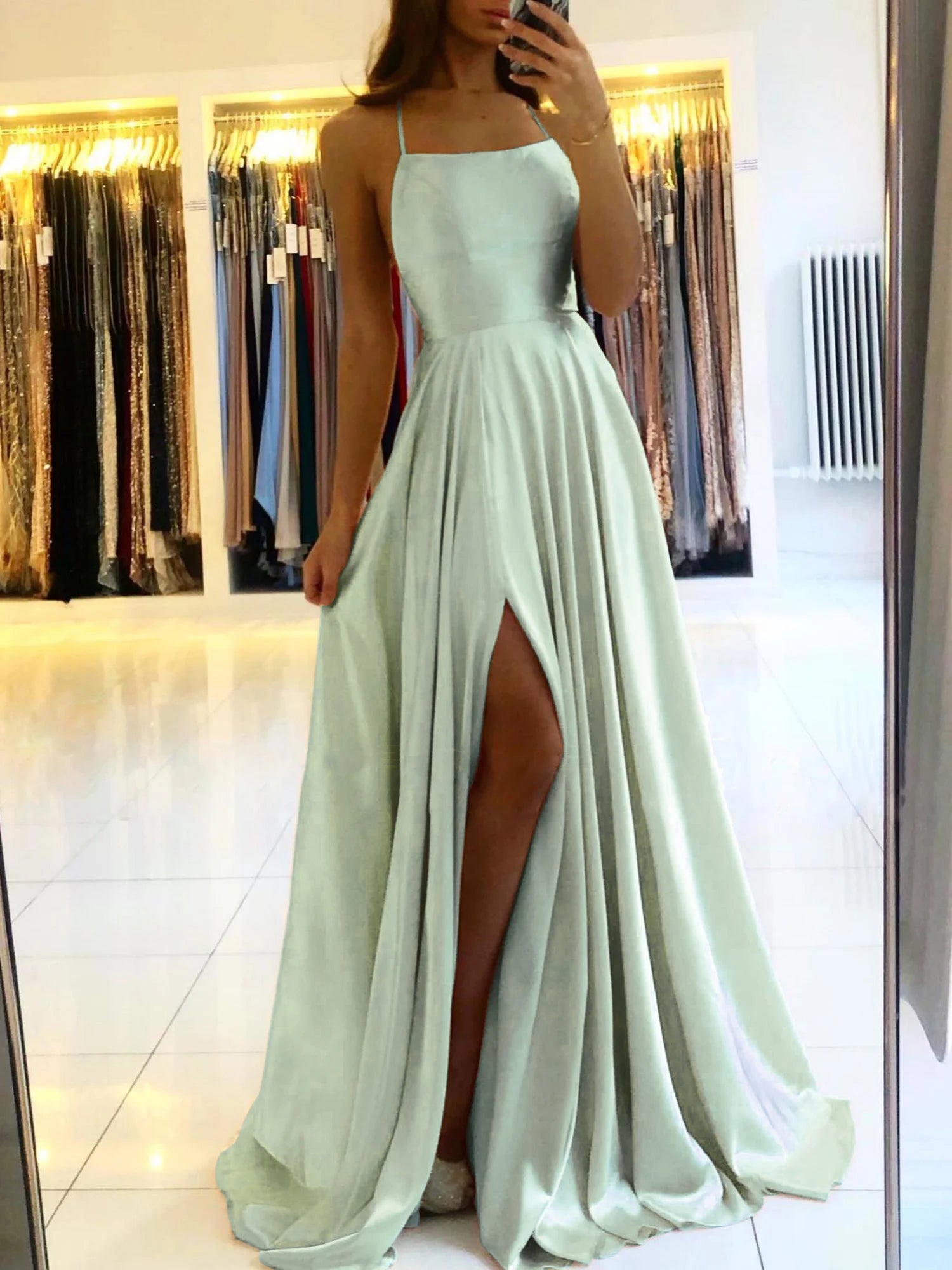 Elevate your evening style with the chic satin cocktail dress from MisShow. Designed with modern sophistication and feminine elegance, this navy blue midi gown is the perfect choice for cocktail parties, prom nights, formal d