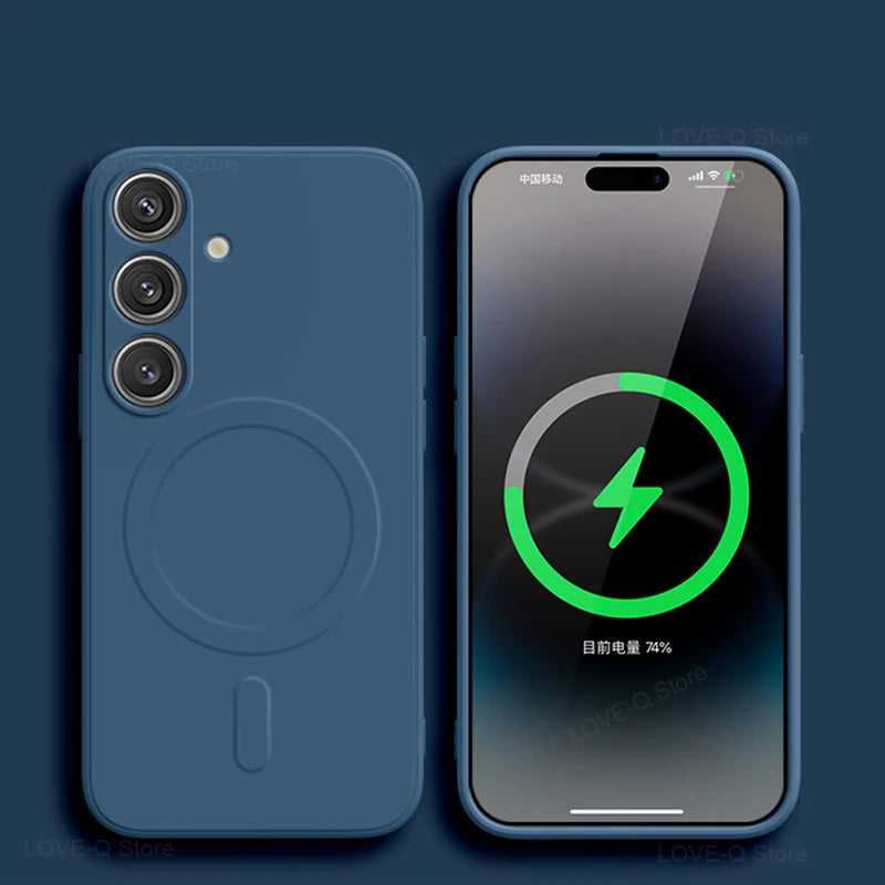 Luxury Magnetic Silicone Case for Samsung Galaxy S25 / S26 Ultra