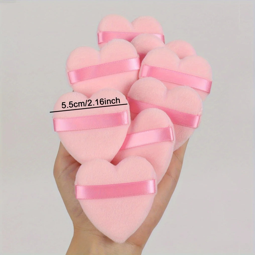 4/7/12/25PCS Heart-Shaped Powder Puff Set