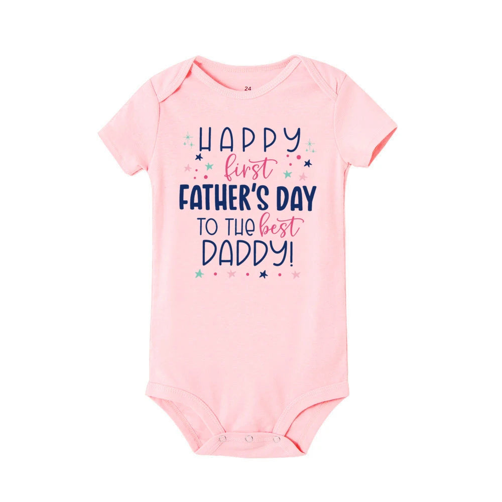 Happy Father’s Day Baby Romper – “Best Daddy” Printed Newborn Bodysuit for Boys & Girls