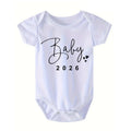 2026 Pregnancy Announcement Baby Romper – Cute Newborn Summer Bodysuit for Boys & Girls