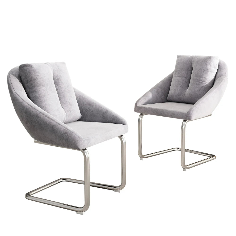 Velvet Dining Chairs Set of 2 with Cushioned Seats, Luxury Accent Chairs with Arched Legs for Living Room & Bedroom