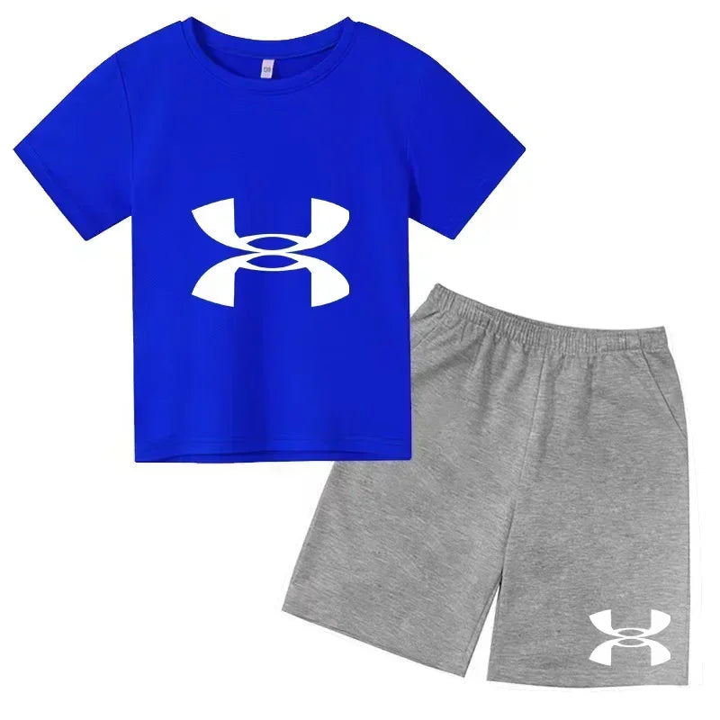 2026 Kids Sports Outfit – Breathable T-Shirt & Shorts Set for Boys