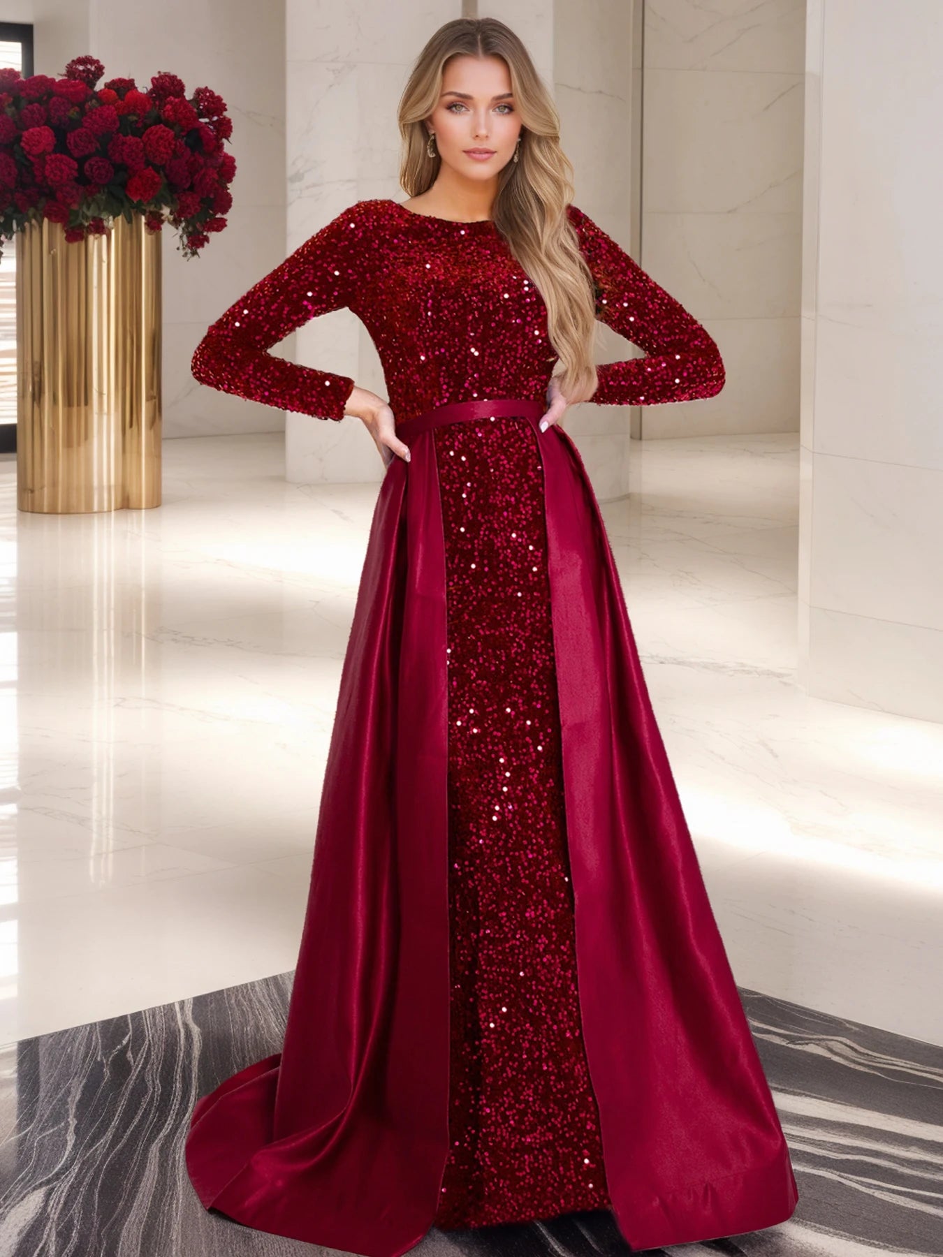 Make a breathtaking entrance in the elegant evening gowns from Romagic. Designed for modern sophistication