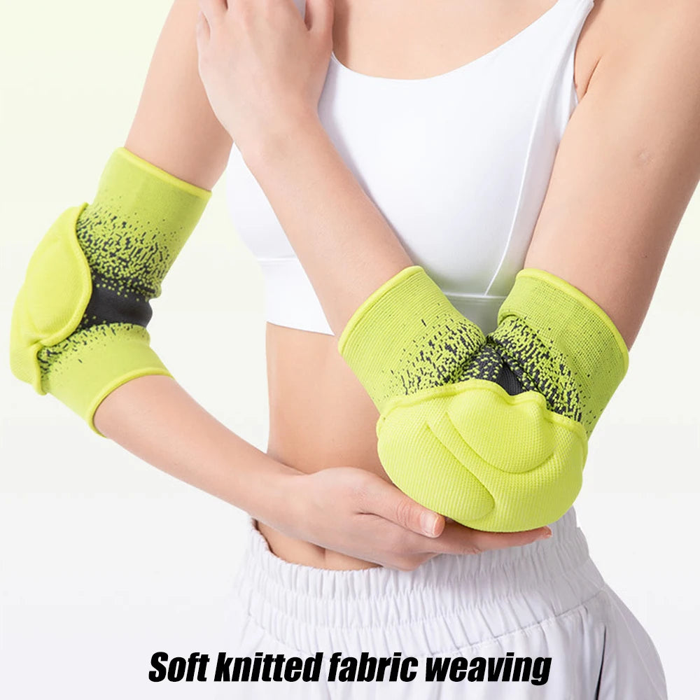 1 Pair Elbow & Knee Protection Pads – Compression Leg Sleeve with Thick Sponge