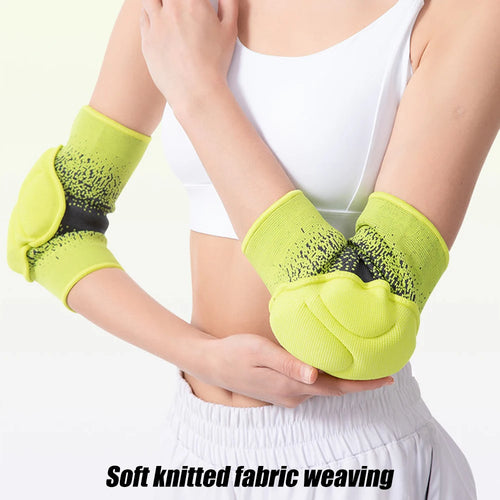 1 Pair Elbow & Knee Protection Pads – Compression Leg Sleeve with Thick Sponge