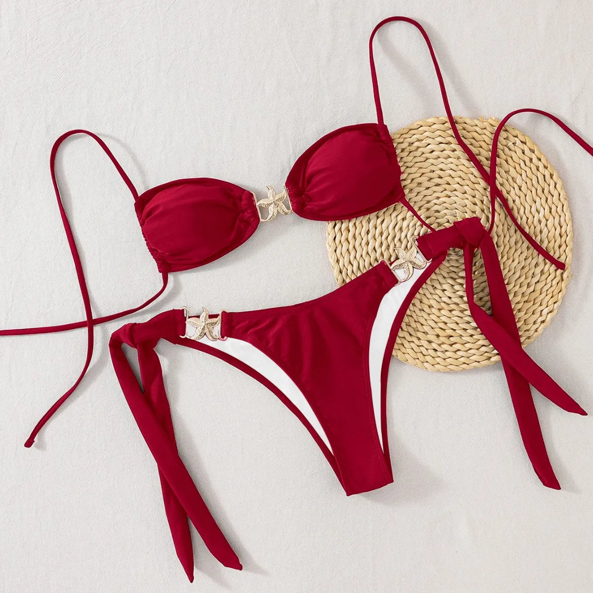 Women’s 2025 Sexy Bikini Set – Adjustable Tie-Side Brazilian Swimwear