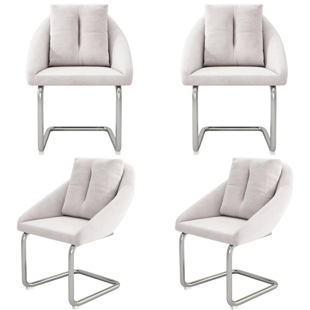 Velvet Dining Chairs Set of 2 with Cushioned Seats, Luxury Accent Chairs with Arched Legs for Living Room & Bedroom
