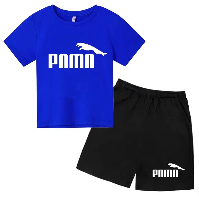 Ensemble Esthétique Enfant – T-shirt à Lettres & Pantalon Décontracté