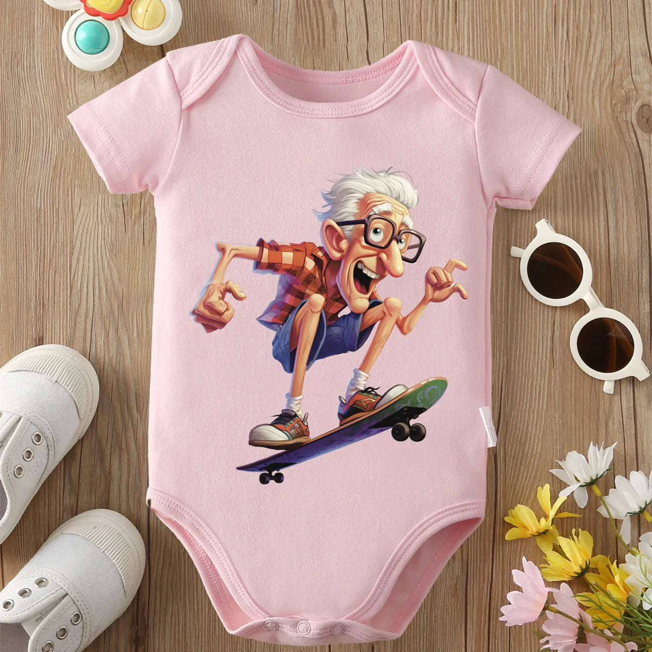 Grandpa Is An Old Naughty Boy” Baby Onesie – 100% Cotton Newborn Bodysuit