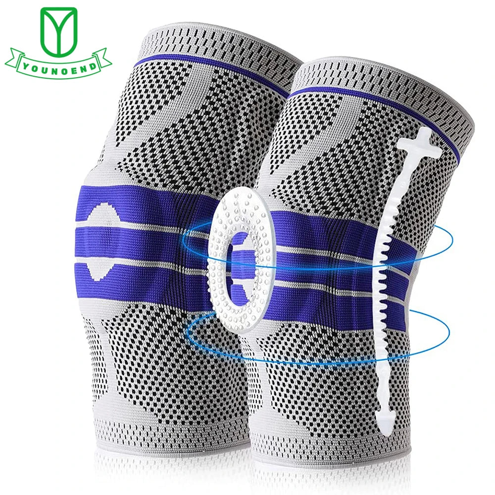 Silicone Padded Knee Pads – Sports Protection for Basketball & Fitness