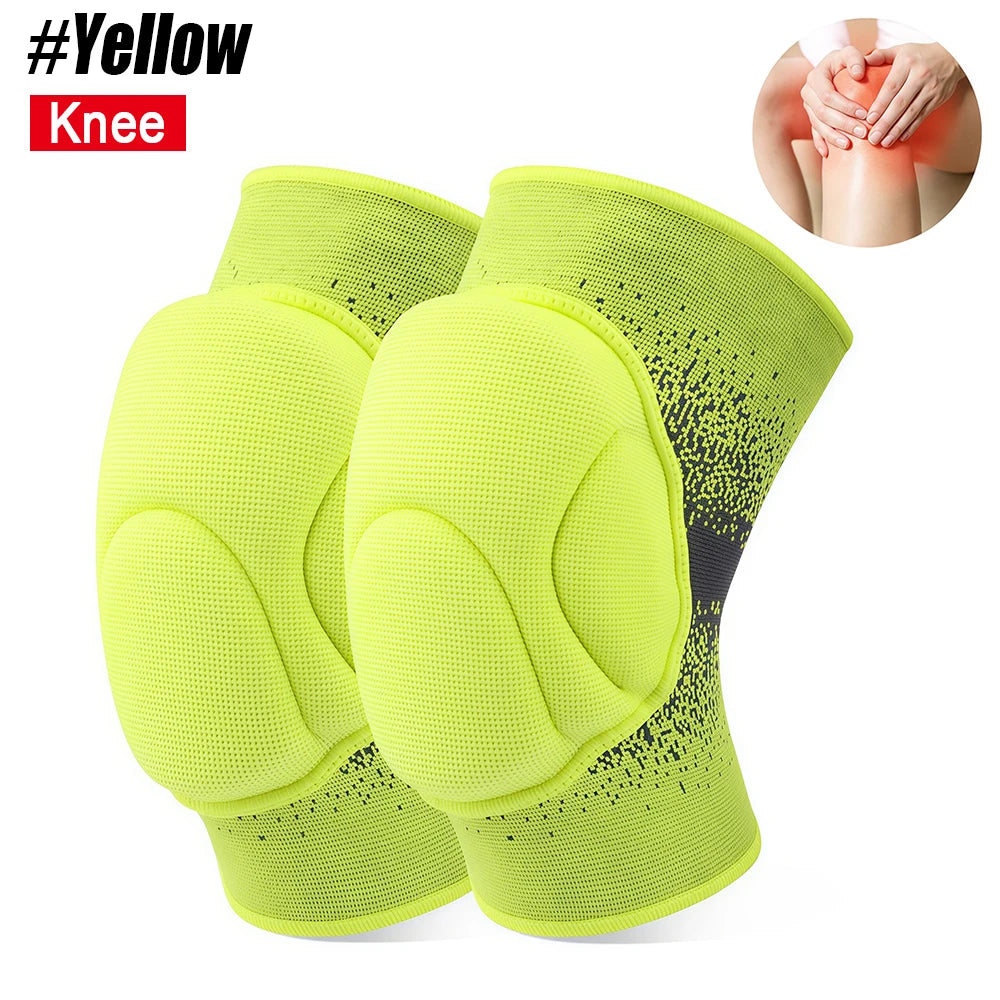 1 Pair Elbow & Knee Protection Pads – Compression Leg Sleeve with Thick Sponge