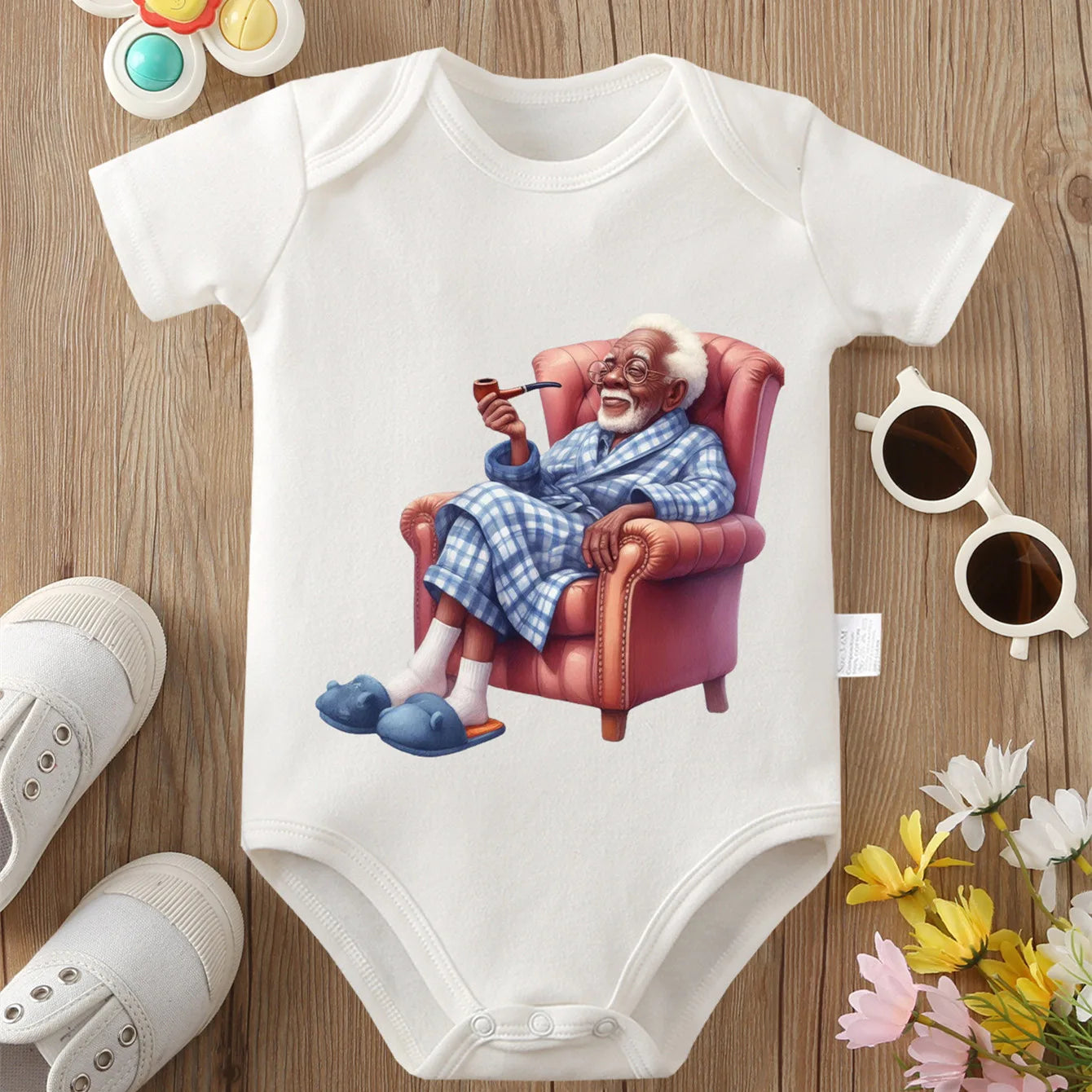Grandpa Is An Old Naughty Boy” Baby Onesie – 100% Cotton Newborn Bodysuit