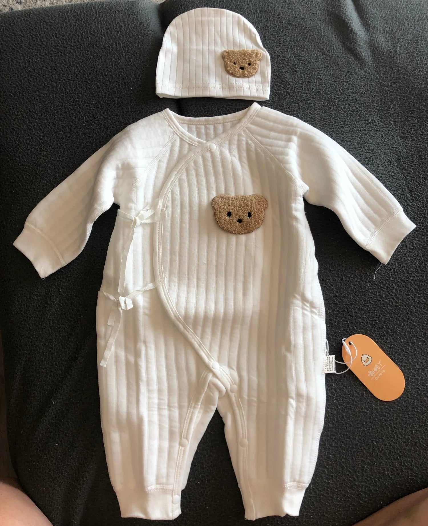 Bear Newborn Baby Romper with Hat – Soft Cotton One-Piece Outfit for Boys & Girls