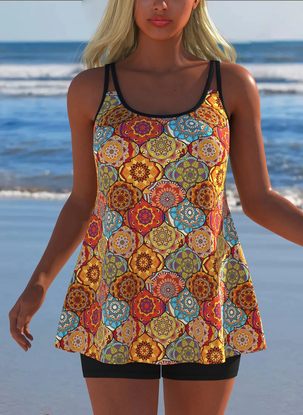 Women’s Modern Luxury Tankini Set – Two-Piece Swimwear