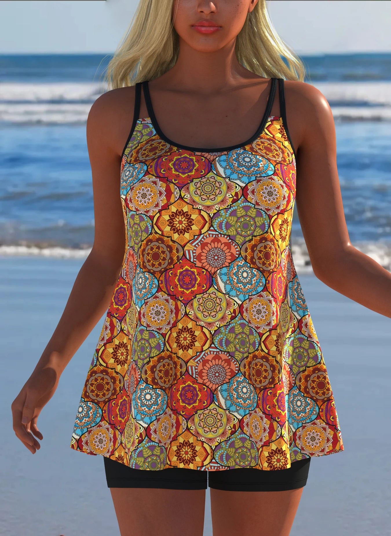 Women’s Modern Luxury Tankini Set – Two-Piece Swimwear