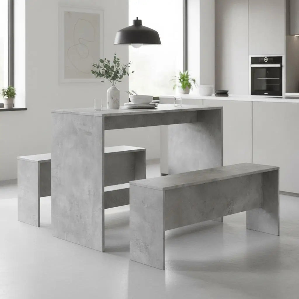 3-Piece Dining Table and Bench Set, Engineered Wood Kitchen & Dining Furniture Set for Home, Apartment & Breakfast Nook