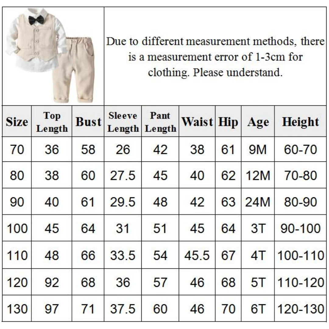 Toddler Boy Formal Suit – Striped Vest, White Shirt & Pants Set