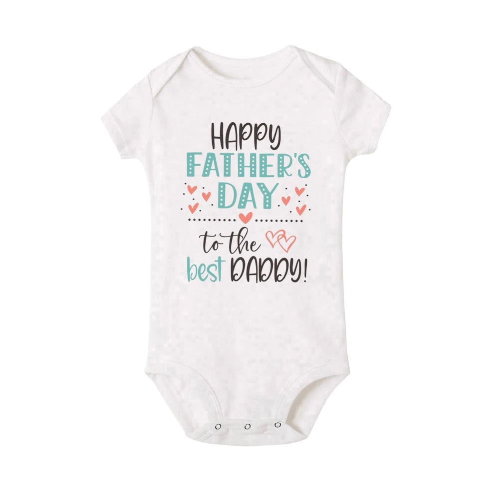 Happy Father’s Day Baby Romper – “Best Daddy” Printed Newborn Bodysuit for Boys & Girls