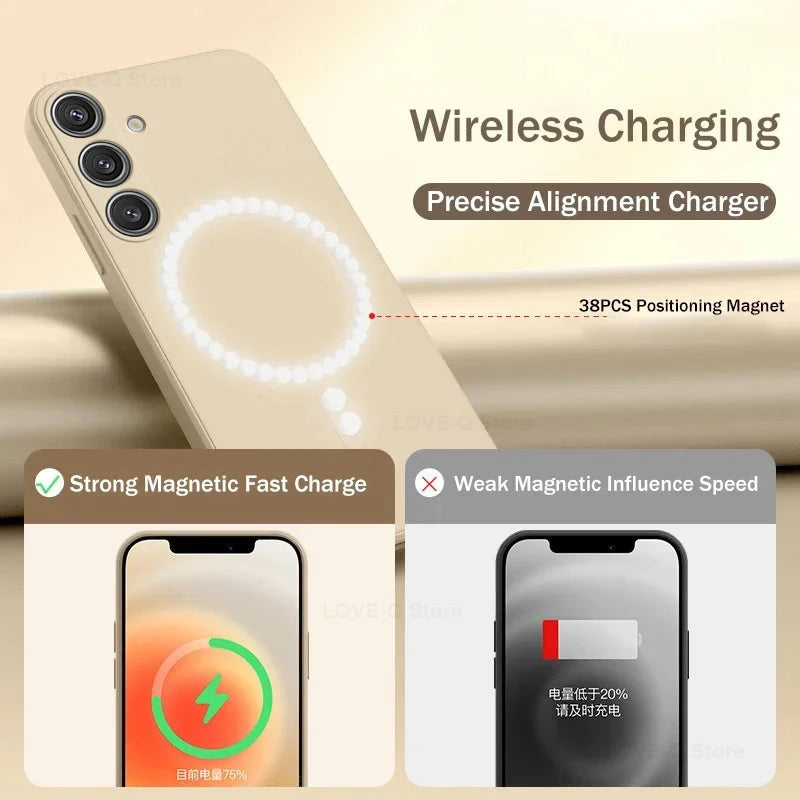 Luxury Magnetic Silicone Case for Samsung Galaxy S25 / S26 Ultra