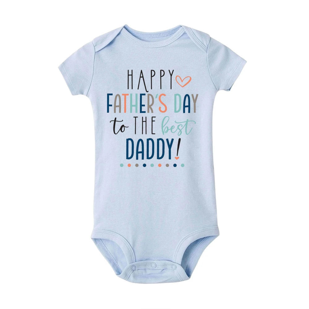 Happy Father’s Day Baby Romper – “Best Daddy” Printed Newborn Bodysuit for Boys & Girls