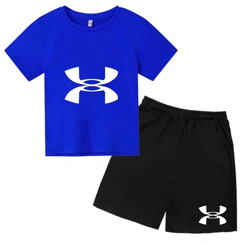 2026 Kids Sports Outfit – Breathable T-Shirt & Shorts Set for Boys