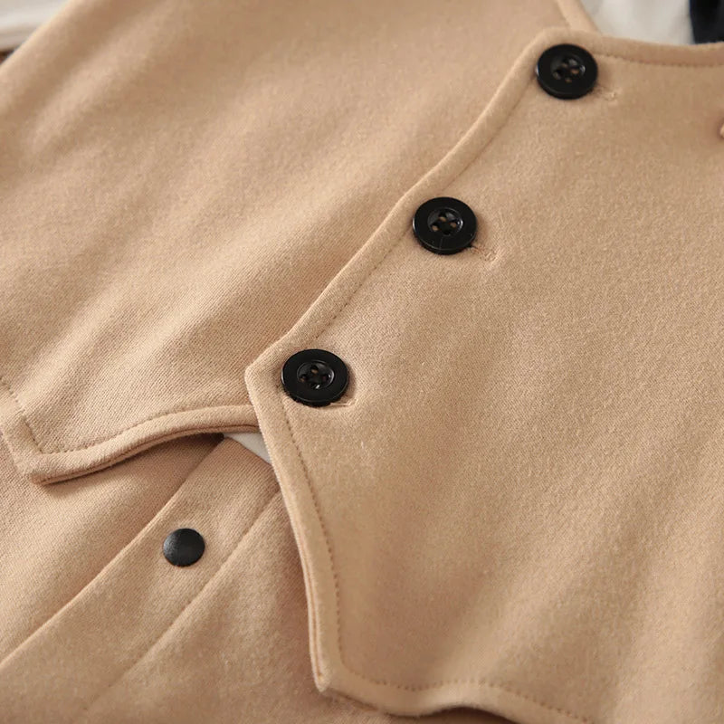 Handsome Gentleman Baby Romper – Soft Cotton Long Sleeve Bodysuit for Newborns