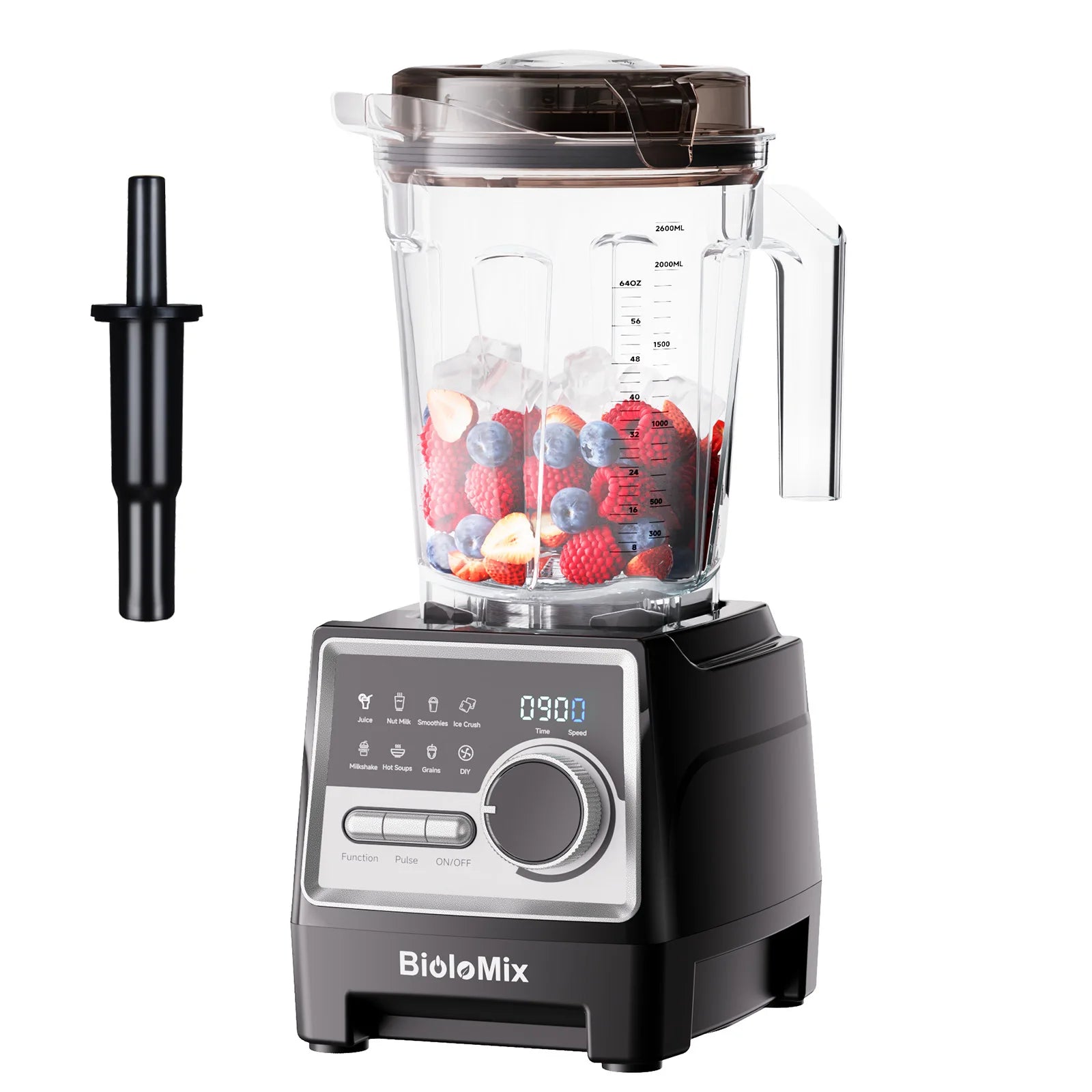 BioloMix Professional Blender – 1500W Power with 2.6L BPA-Free Pitcher & 6 Precision Blades, Elegant Premium Design with 7 Smart Programs for Smoothies, Shakes & Nut Milk.