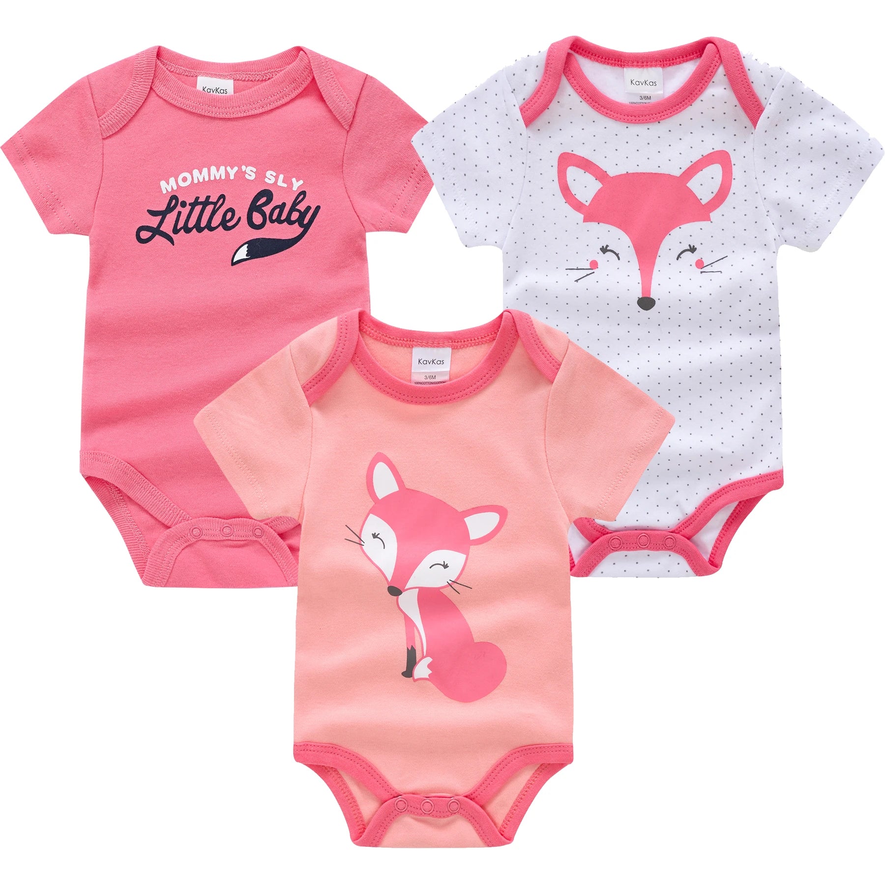 3/6PCS Baby Bodysuit Set – Soft Cotton Short Sleeve Clothes for Newborn Boys & Girls (0–12 Months)