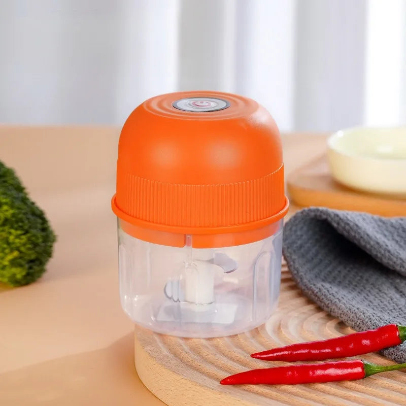 Compact Electric Garlic Grinder – 260ml Mini Food Chopper with One-Touch Control, Stainless Steel Blades for Garlic, Onion, Meat & Vegetables, Elegant & Easy-Clean Kitchen Essential.