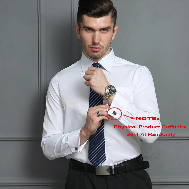 Men’s French Cuff Dress Shirt – Elegant Formal Style